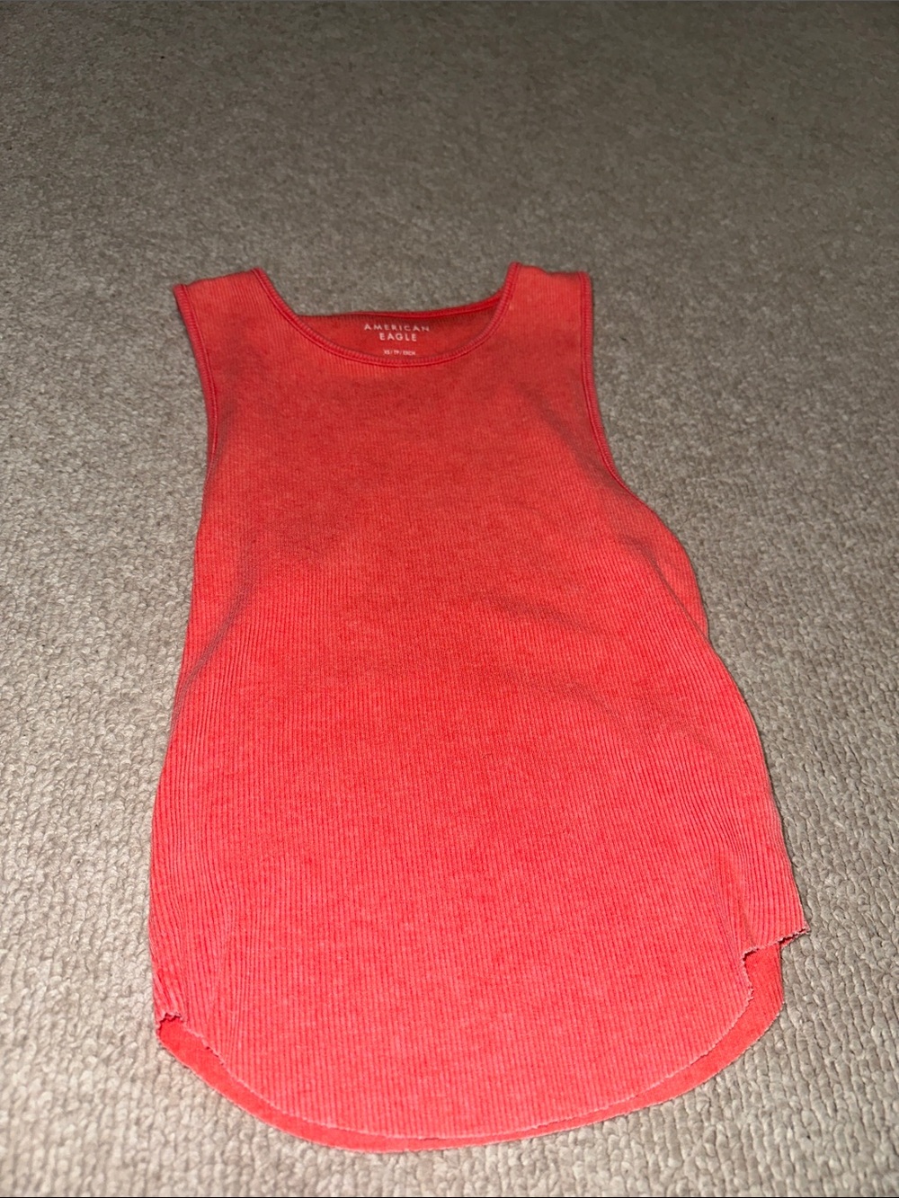 American Eagle Outfitters Coral-Red Ribbed Scoop Tank - Picture 3 of 3